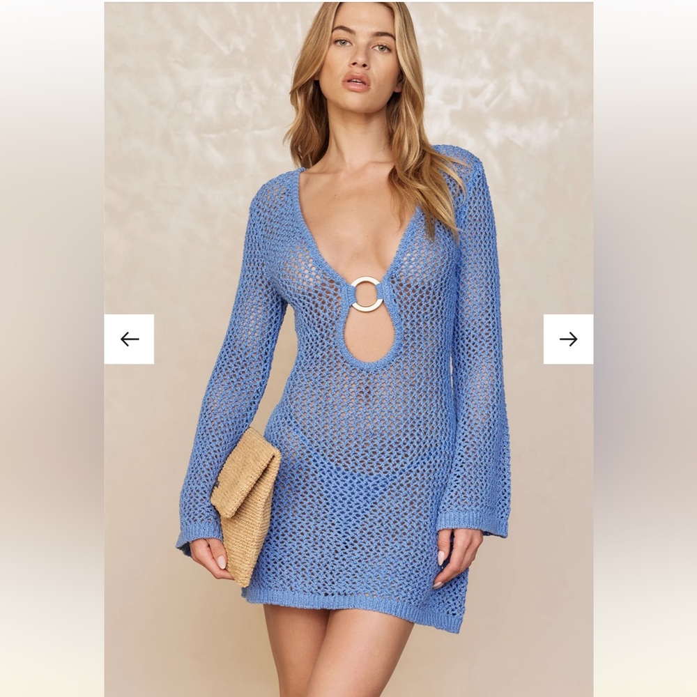 Monday Swimwear Blue Knit Swim Coverup